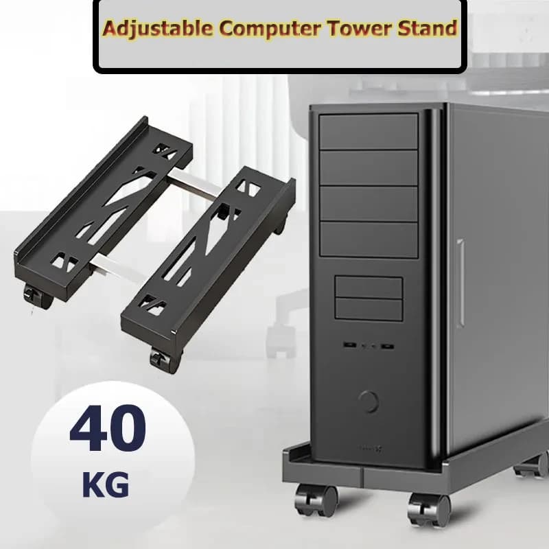 Adjustable Mobile CPU Stand Computer Tower Stand PC Tower Stand Premium PC Tower Stand Holder for Floor Carpet Gaming PC Case
